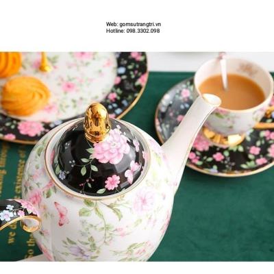 BỘ TÁCH TRÀ HOA 22 MÓN SỨ XƯƠNG CAO CẤP